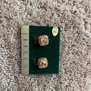 NWT Janku C.Z. Earrings CH Stone